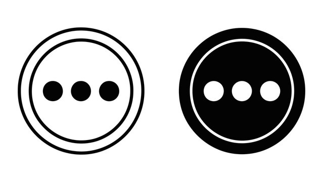 More options menu icon with three dots in circle vector illustration