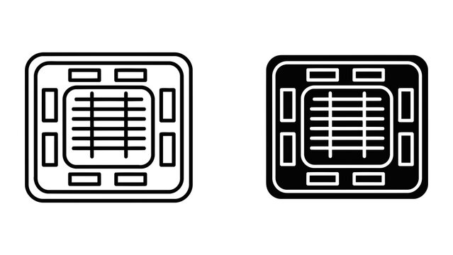 Ceiling cassette air conditioner vector graphic isolated on white background