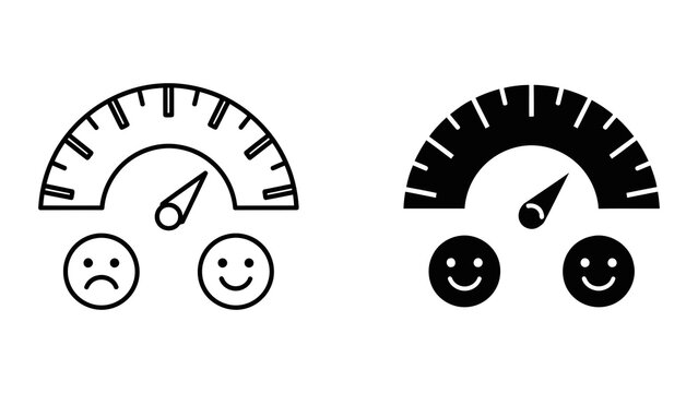 Customer satisfaction gauge icon for performance tracking and user feedback analytics