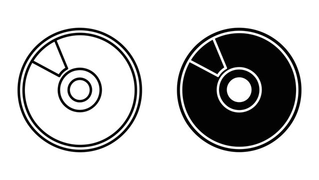Compact disc data storage icon for digital media and music industry software visuals