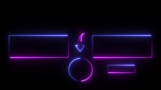 An animated neon YouTube end screen or outro template. It is commonly used by content creators to display suggested videos.