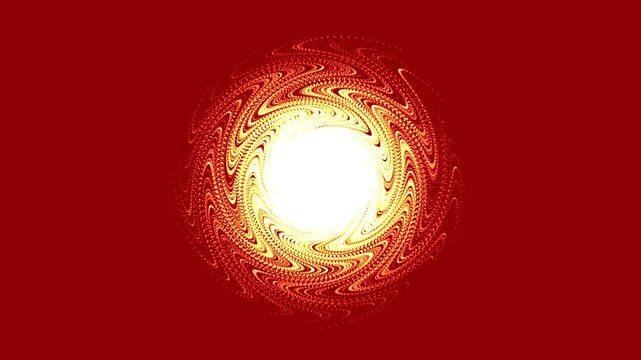 Fiery glowing vortex animation with bright center on red background