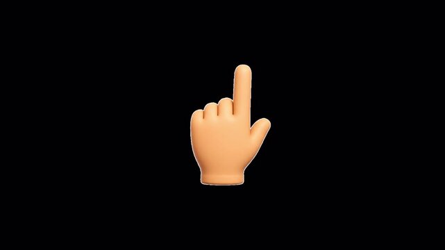 3d Double Swipe Left Gesture Animation with Transparent Background - 4K Landscape Horizontal