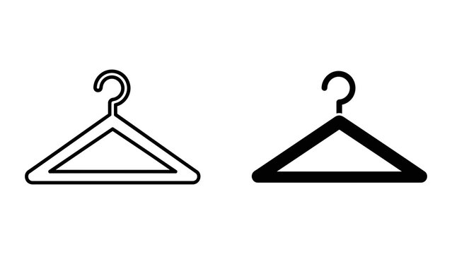 Clothes hanger garment storage icons isolated on transparent background vector