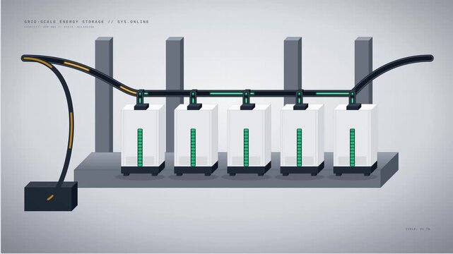 Abstract Grid-Scale Energy Storage Battery System 4k