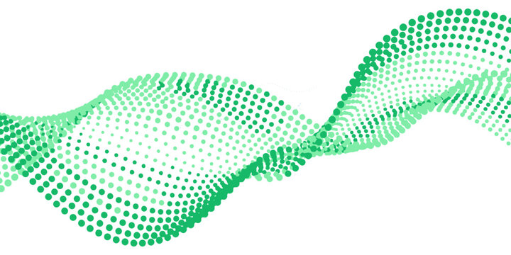 Green Wave Pattern with Dotted Texture Design.