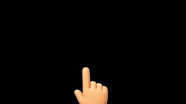 3d Swipe Right Gesture Animation with Transparent Background - 4K Landscape Horizontal