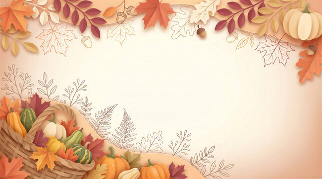 Halloween 2026 harvest basket with pumpkins and autumn leaves