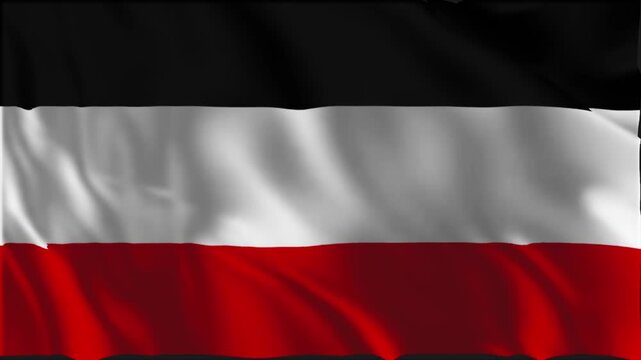 German Empire flag waving slowly in the foreground.