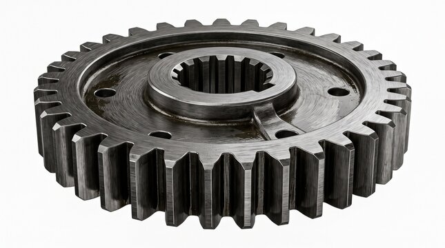 gear gearbox transmission metal machined industrial sprocket pinion gearwheel mechanical engine auto automotive part component drive rotation torque teeth spline shaft heavy duty