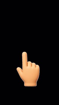 3d Double Finger Swipe Right Animation with Alpha Channel - 4K Portrait Vertical