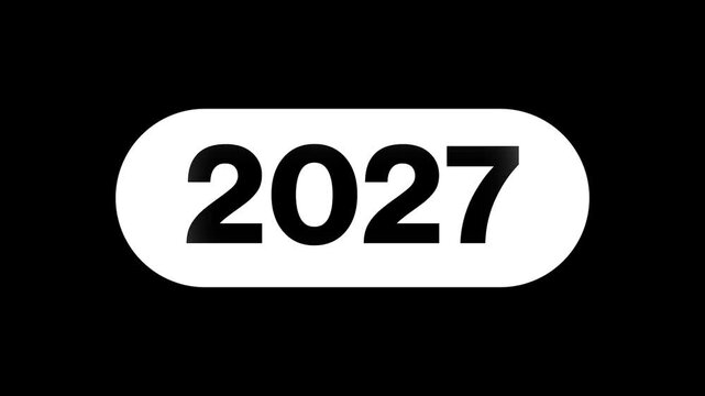 2000 to 2027 Happy New Year counter animation, 2027 Rolling numbers on black background for New Year celebration, new year countdown, happy new year loading, 2027 transition motion graphics
