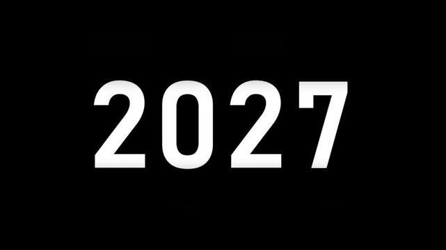 2000 to 2027 Happy New Year counter animation, 2027 Rolling numbers on black background for New Year celebration, new year countdown, happy new year loading, 2027 transition motion graphics
