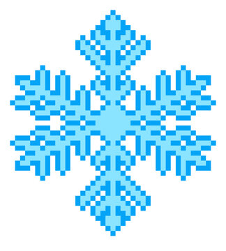 snowflake pixel art vector icon, winter holiday symbol