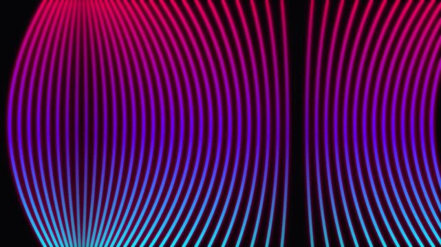 Abstract Neon Curved Lines Animation