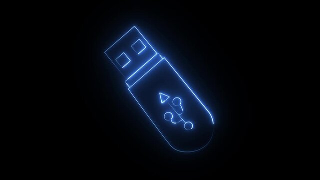 Futuristic Cyberpunk Neon Style USB Flash Memory Drive neon motion videos