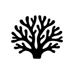 Naklejka premium Premium Neo Minimal Coral vector illustration featuring an elegant branching coral structure with clean geometric and organic shapes. Designed as an original marine life graphic, perfect for ocean con