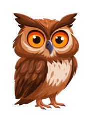 Fototapeta premium Brown Owl Cartoon Halloween Character