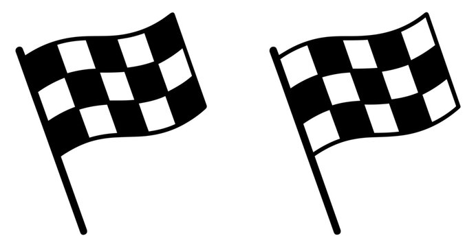 chequered race flag outline filled icon