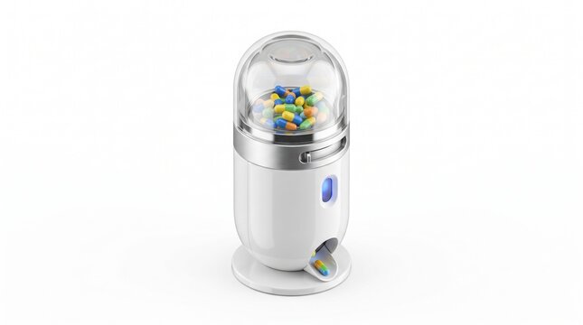Modern glass candy dispenser with colorful sweets