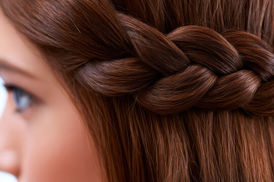 Soft brown hair in a neat braid