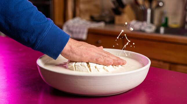 Fist impact turns cornstarch suspension briefly solid