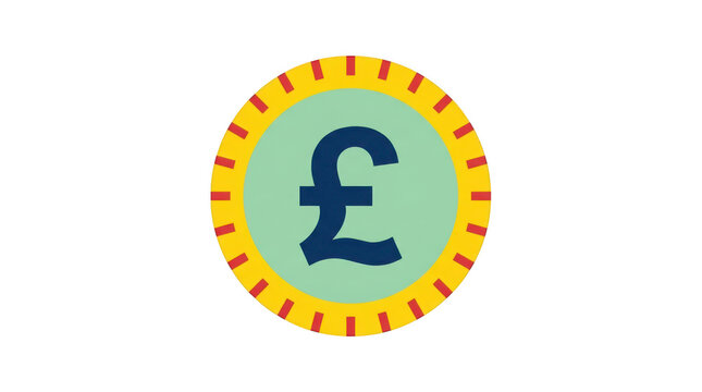 British pound sterling currency symbol icon isolated on transparent background