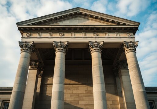 Low angle view of a classical building with corinthian columns