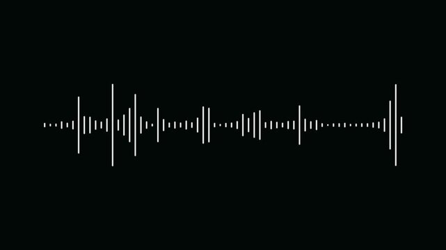 audio waves, sound frequency lines.audio waveform spectrum animation. Audio waveform equalizer on black screen, Music equalizer, audio waves or sound frequency, sound wave Audio waveform.