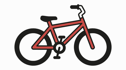 Fototapeta premium Modern red bicycle with black wheels and mountain frame.