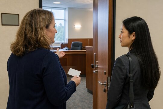 Court Interpreter Services Clerk Orienting Before Hearing