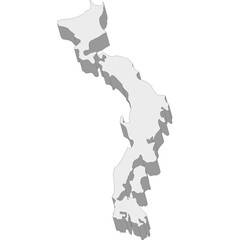 3D map dimension - continent Asia country Japan © badrpost