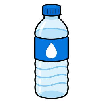 Plastic bottle of fresh drinking water with water drop symbol vector illustration