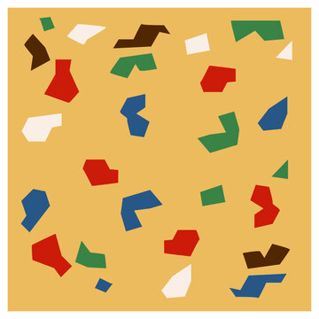 Seamless Terrazzo Pattern with Abstract Design.