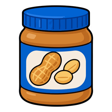 Jar of peanut butter vector illustration