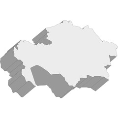 3D map dimension - continent Asia country Kazakhstan © badrpost