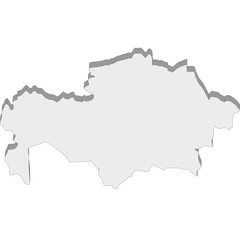 3D map dimension - continent Asia country Kazakhstan © badrpost