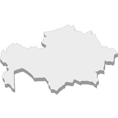 3D map dimension - continent Asia country Kazakhstan © badrpost
