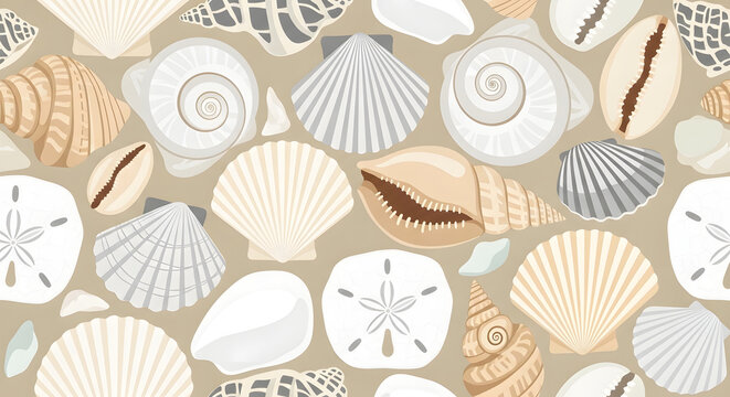 seamless background with shells