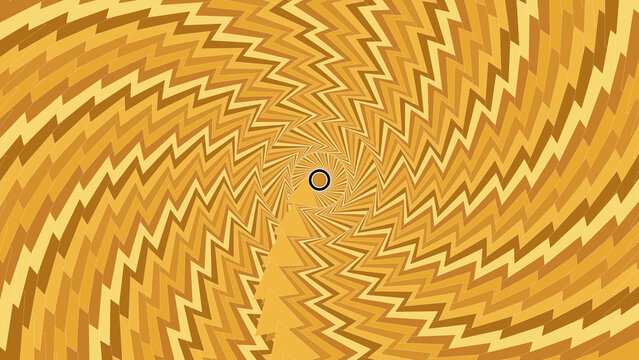 Golden spiral vortex optical illusion with concentric circles and abstract design for background.