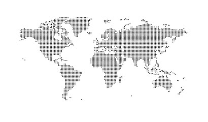 Fototapeta premium World Map Dotted Vector Illustration Global Atlas