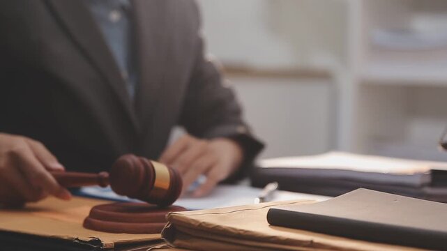 lawyer give advice to business people. businessman discussing legal legislation at law firm. judge gavel & team meeting at courtroom