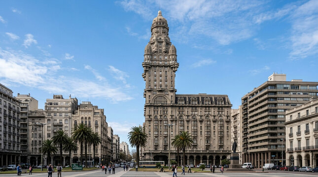 Palacio Salvo, Montevideo, Uruguay - Historic Tall Building and City Square