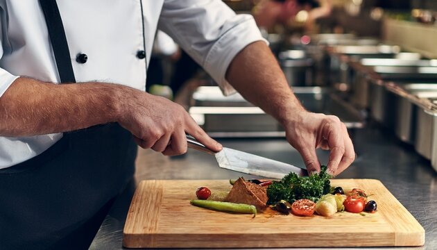chef preparing food in the restaurant