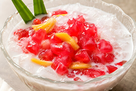 Tub Tim Krob - Red Rubies in Coconut Milk