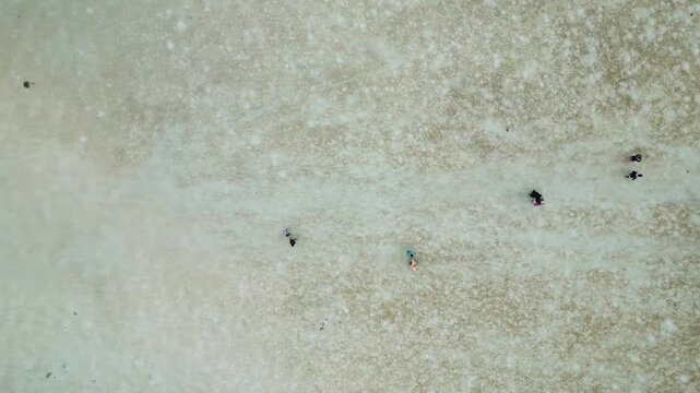 Aerial view of Pulau Geleang tropical island with sandbar in Karimunjawa Indonesia