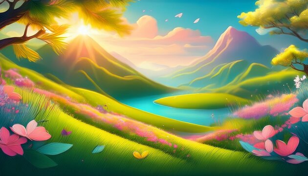art abstract spring background or summer background with fresh g