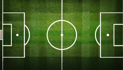 Fototapeta premium top view soccer field background with detailed grass texture and white markings