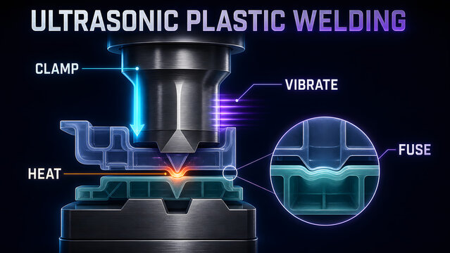 Ultrasonic Plastic Welding Educational Infographic Process