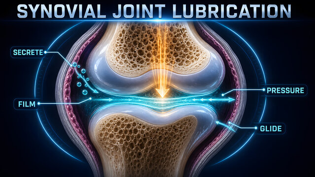 Synovial Joint Lubrication Educational Infographic Process